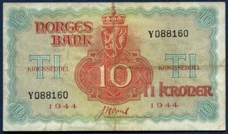 10 kr 1944 Y088160 kv. 1/1-