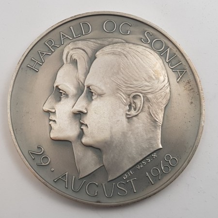 Harald og Sonja 29. august 1968 - 70 mm i sølv