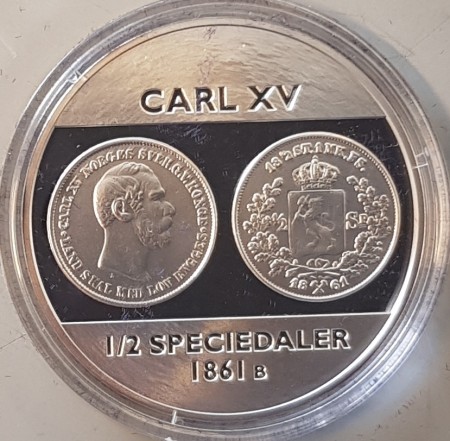 Carl XV - 1/2 speciedaler 1861 b