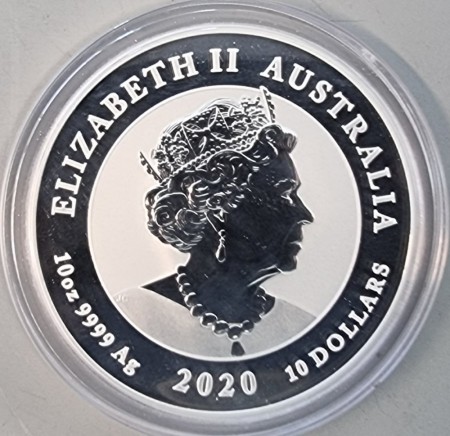 Australia: 10 dollars 2020 - 10 oz, tiger and the dragon