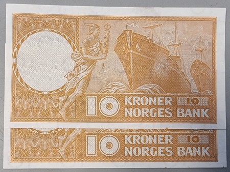 2 x 10 kr 1970 Æ kv. 01 i nummer rekkefølge