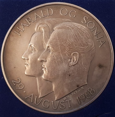 Harald og Sonja 29. august 1968 - 70 mm i sølv