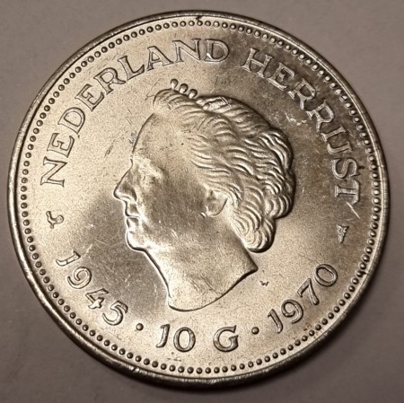 Nederland:10 gulden 1970 kv. 1/1+