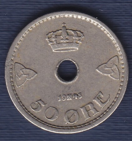 50 øre 1945 kv. 1