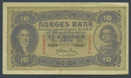 10 kr 1943 D.866690 kv. 1