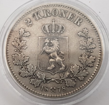 2 kroner 1878 kv. 1