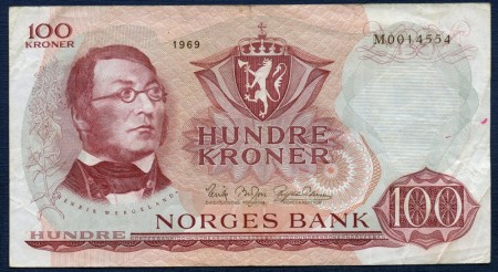 100 kr 1969 M kv. 1-