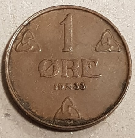 1 øre 1933 kv. 1