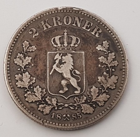 2 kroner 1885 kv. 1
