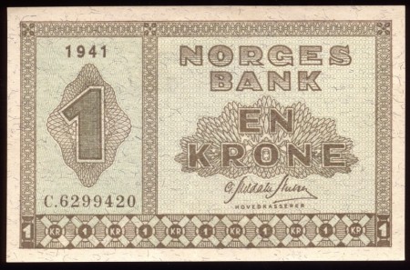 1 kr 1941 C.6299420 kv. 01