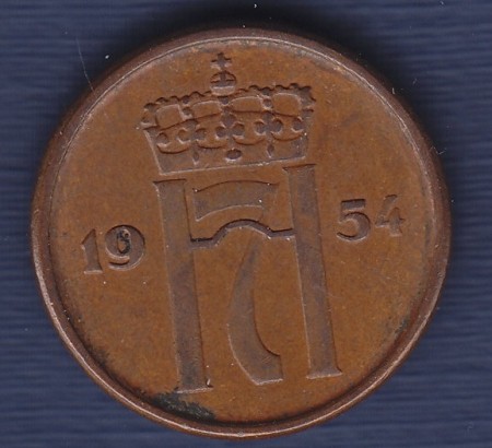 2 øre 1954 kv. 1
