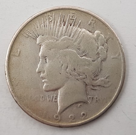 Peace dollar 1922 kv. 1-