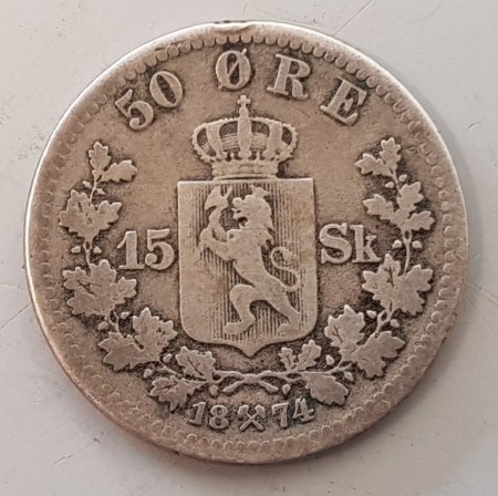 50 øre 1874/15 sk. kv. 1-