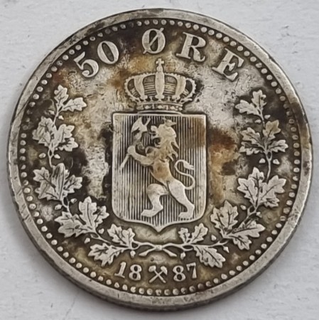 50 øre 1887 kv. 1