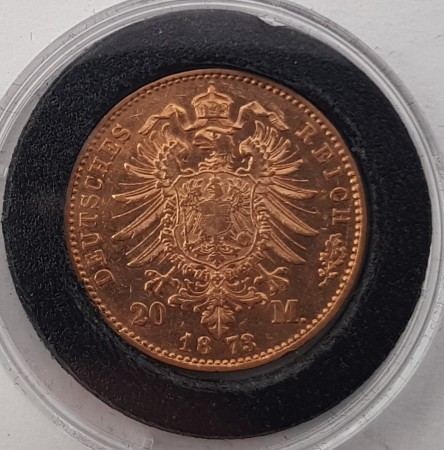 Tyskland: Bayern 20 mark 1873 D kv. 1/1+