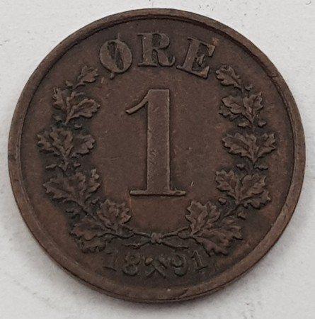 1 øre 1891 kv. 1
