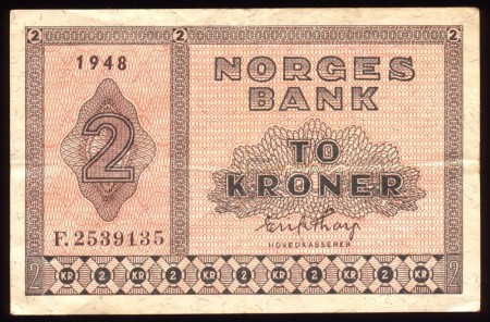 2 kr 1948 F.2539135 kv. 1/1-