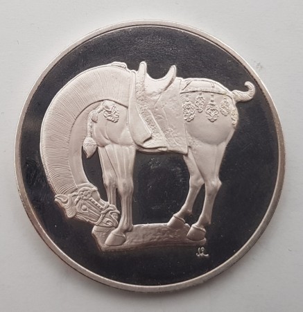 Svensk sølvmedalje i 925 S - Häst Tang-Dynastien c.618 - 906