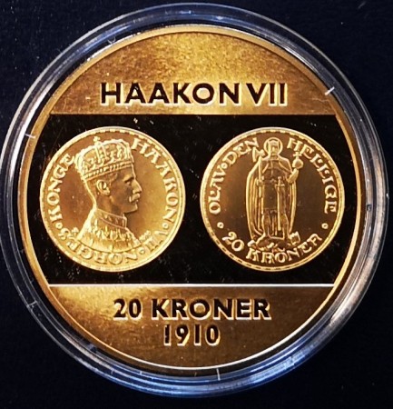 Haakon VII - 20 kr 1910 (forgylt)