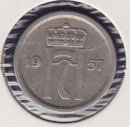 25 øre 1957 kv. 1