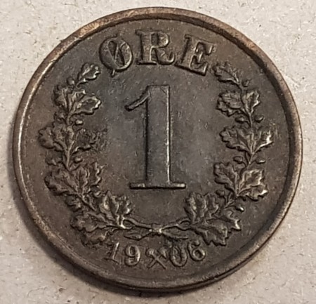 1 øre 1906 kv. 1+ (nr. 1)