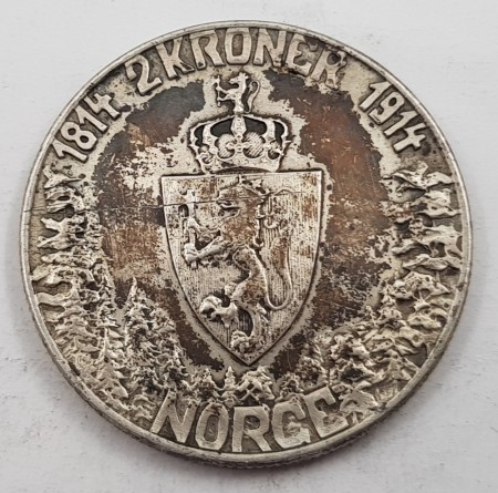 2 kr 1914 Mor Norge kv. 1/1+