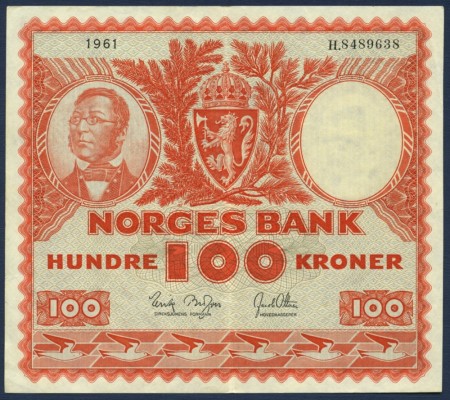 100 kr 1961 H.8489638 kv. 1+